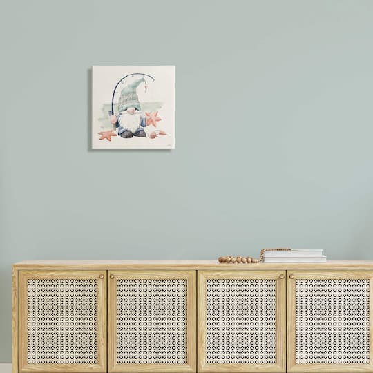 Stupell Industries Summer Fisherman Gnome Holding Starfish Canvas Wall Art
